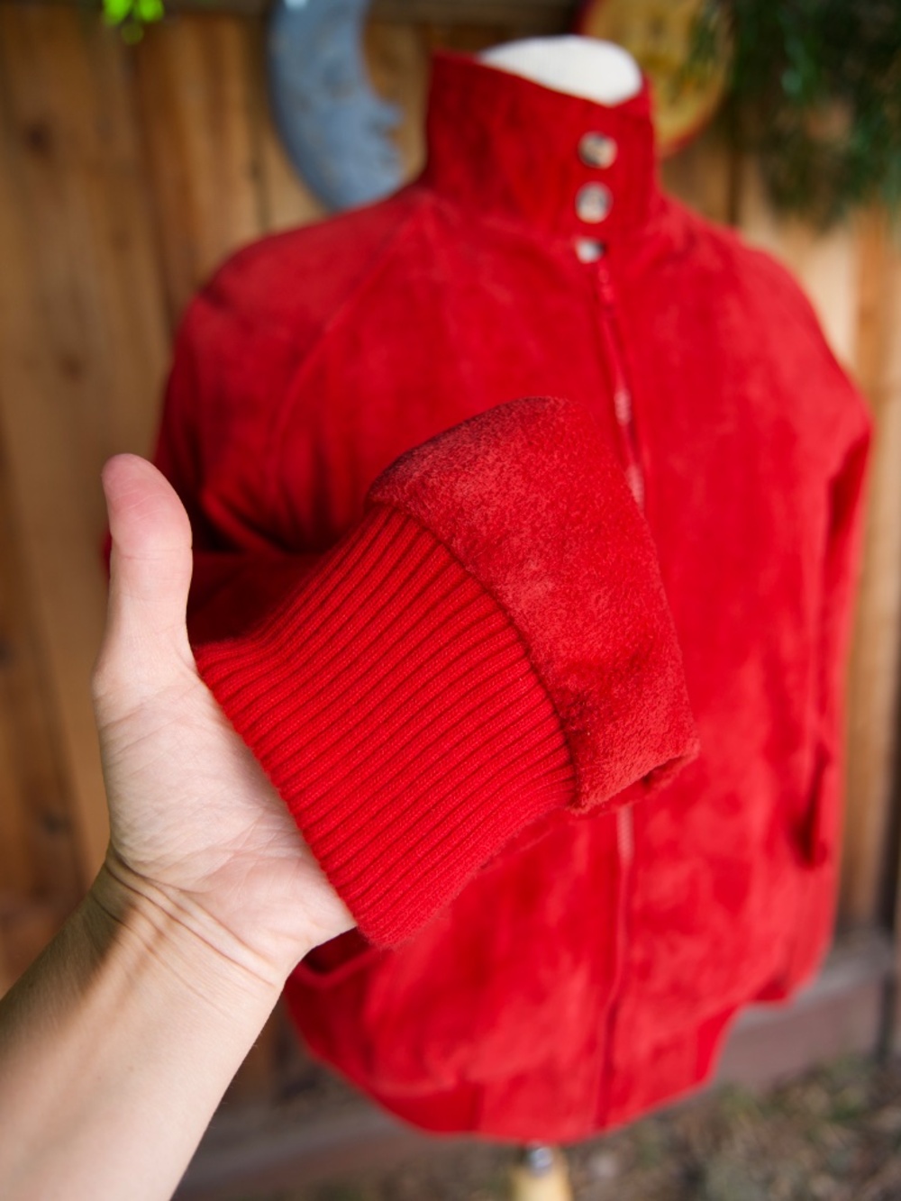 Vintage Authentic Imports 100% Leather Fire Red Bomber Jacket Unisex S - Picture 6 of 16